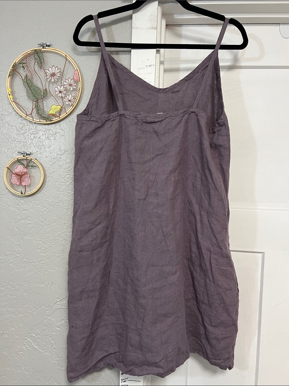 LINEN HANDMADE STUDIO LINEN STRAP DRESS GIA PURPLE SIZE MEDIUM - Picture 4 of 13